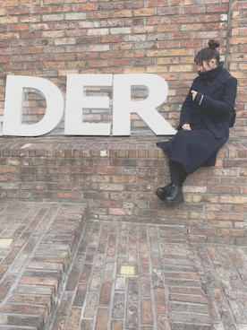 「ADER error」｜「アイテム（その他アウター）」を使った、y u c h i ♡さん（レディース・152cm）の冬コーディネート