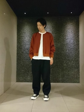 「WRAPINKNOT（ラッピンノット）のアイテム（スラックス）」を使った、みやこさん（メンズ・169cm）の夏コーディネート