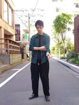 「CULLNI（クルニ）のアイテム（ブルゾン）」を使った、みやこさん（メンズ・169cm）の春コーディネート