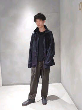 「N.HOOLYWOOD（N.ハリウッド）のアイテム（ミリタリージャケット）」を使った、みやこさん（メンズ・169cm）の秋コーディネート