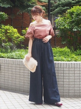 藤田 里緒菜さん（レディース・156cm）の夏コーディネート