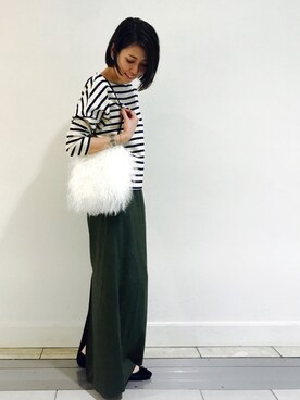 「RIVE DROITE（リヴドロワ）のアイテム（バレエシューズ）」を使った、m.mさん（レディース・160cm）の秋コーディネート