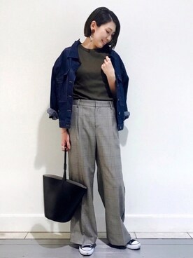 「RIVEDROITE」｜「アイテム（ブルゾン）」を使った、m.mさん（レディース・160cm）の秋コーディネート