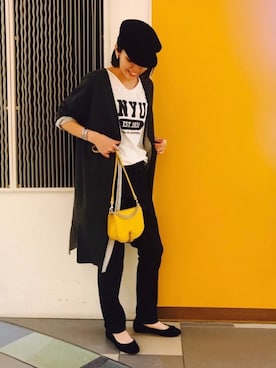 「RIVEDROITE」｜「アイテム（帽子）」を使った、m.mさん（レディース・160cm）の秋コーディネート
