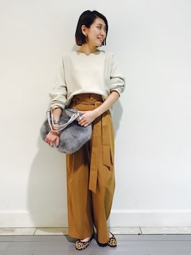 「スエット」｜「アイテム（バレエシューズ）」を使った、m.mさん（レディース・160cm）の秋コーディネート