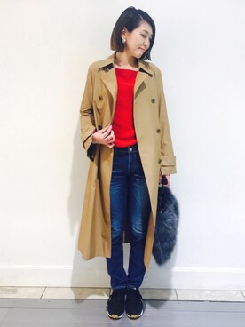 「RIVEDROITE」｜「アイテム（トレンチコート）」を使った、m.mさん（レディース・160cm）の秋コーディネート