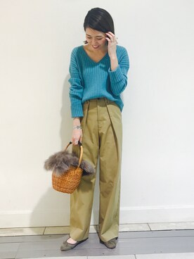 「RIVE DROITE（リヴドロワ）のアイテム（バレエシューズ）」を使った、m.mさん（レディース・160cm）の秋コーディネート