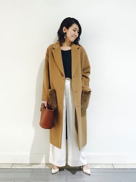 「RIVEDROITE」｜「アイテム（その他アウター）」を使った、m.mさん（レディース・160cm）の冬コーディネート