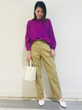 「RIVEDROITE」｜「アイテム（スリッポン）」を使った、m.mさん（レディース・160cm）の春コーディネート