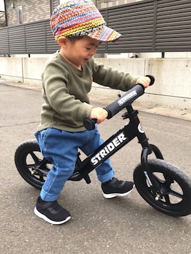 「F.O.KIDS（エフオーキッズ）のアイテム（キャップ）」を使った、Ayako Oikawaさん（キッズ・80cm）の冬コーディネート