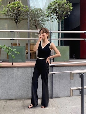 「足長効果」｜「アイテム（その他）」を使った、クスミアキさん（レディース・160cm）の夏コーディネート