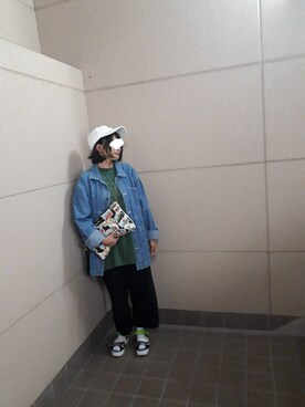 「M（エム）のアイテム（キャップ）」を使った、しわこさん（レディース・150cm）の秋コーディネート