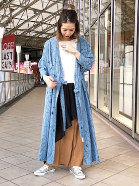 「スタッフコーデ」｜「アイテム（ワンピース/ドレス）」を使った、Erinaさん（レディース・164cm）の夏コーディネート