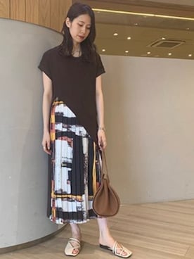 「スタッフコーデ」｜「アイテム（ワンピース/ドレス）」を使った、Erinaさん（レディース・167cm）の夏コーディネート