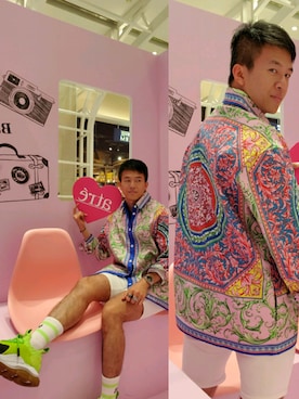 「VERSACE（ヴェルサーチ）のアイテム（その他シューズ）」を使った、seanleeleeさん（メンズ・173cm）の春コーディネート