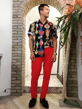 「VERSACE（ヴェルサーチ）のアイテム（アクセサリー）」を使った、seanleeleeさん（メンズ・173cm）の夏コーディネート