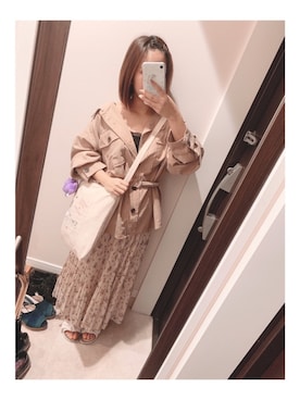 「apres jour mignon（アプレジュールミニョン）のアイテム（その他アウター）」を使った、めみさん（レディース・153cm）の秋コーディネート