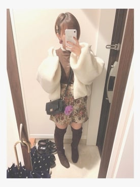 「アプレジュール」｜「アイテム（ブーツ）」を使った、めみさん（レディース・153cm）の冬コーディネート