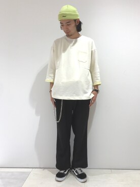 「RAGEBLUE（レイジブルー）のアイテム（ニットキャップ/ビーニー）」を使った、谷さん（メンズ・178cm）の春コーディネート