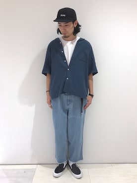 「RAGEBLUE（レイジブルー）のアイテム（スリッポン）」を使った、谷さん（メンズ・178cm）の春コーディネート
