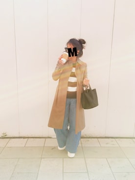 「CONVERSE（コンバース）のCONVERSE コンバース ONE STAR(A) 32340280 OX *WHITE/BLACK （スニーカー）」を使った、mahaloさん（レディース・158cm）の冬コーディネート