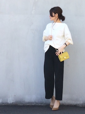 「yellow」｜「アイテム（財布/小物）」を使った、nakkoo555さん（レディース・157cm）の春コーディネート