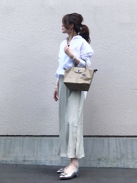 「ISOOK（アイスー）のアイテム（スカート）」を使った、nakkoo555さん（レディース・157cm）の夏コーディネート