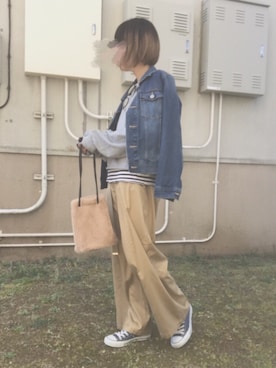 「CONVERSE（コンバース）のCONVERSE/キャンバス オールスター OX（スニーカー）」を使った、momocoさん（レディース・157cm）の春コーディネート