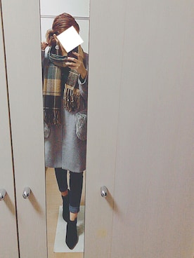 「KOBE LETTUCE（コウベレタス）のアイテム（ノーカラージャケット）」を使った、yu@_bさん（レディース・159cm）の冬コーディネート