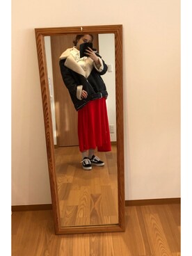 「HOTPING（ホッピン）のアイテム（ムートンコート）」を使った、mikiさん（レディース・167cm）の冬コーディネート
