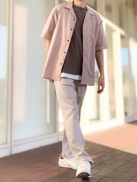 「ベージュコーデ」｜tak mikさん（メンズ・173cm・40代）の春コーディネート