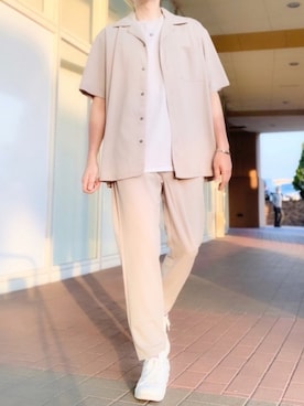 「ベージュコーデ」｜tak mikさん（メンズ・173cm・40代）の夏コーディネート