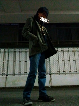 「ストリートカジュアル」｜「アイテム（モッズコート）」を使った、やっち#さん（メンズ・176cm）の冬コーディネート