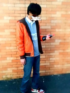 「AVIREX（アヴィレックス）のアイテム（ダウンジャケット/コート）」を使った、やっち#さん（メンズ・176cm）の春コーディネート