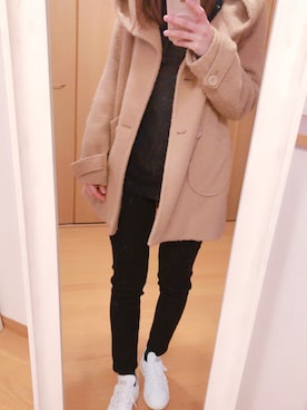 「チャンピオン パーカー」｜「アイテム（パーカー）」を使った、９６３２さん（レディース・159cm）の冬コーディネート