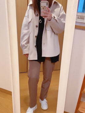 「スタンスミス」｜「アイテム（PC・スマホグッズ/家電）」を使った、９６３２さん（レディース・159cm）の冬コーディネート