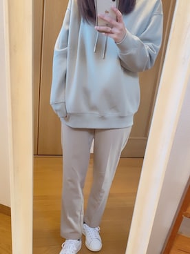 「アイテム（パーカー、グリーン系）」を使った、９６３２さん（レディース・159cm）の春コーディネート