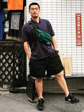 「Rename（リネーム）のアイテム（ボディバッグ/ウエストポーチ）」を使った、tsungpinlinさん（メンズ・166cm）の夏コーディネート