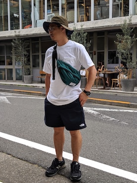 「Rename（リネーム）のアイテム（ボディバッグ/ウエストポーチ）」を使った、tsungpinlinさん（メンズ・166cm）の夏コーディネート