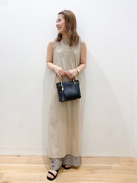 「RODE SKO（ロデスコ）のJUANITA ポケットプチ2WAYトート（トートバッグ）」を使った、そたえりさん（レディース・155cm）の夏コーディネート