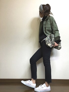 「カモフラバッグ」｜yumiさん（レディース・155cm）の冬コーディネート