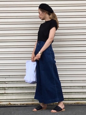「Dieu（ディユウ）のアイテム（帽子）」を使った、yumiさん（レディース・155cm）の夏コーディネート