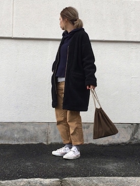 「Suppleのアイテム」を使った、yumiさん（レディース・155cm）の冬コーディネート