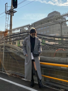 「シュシュ」｜「アイテム（チェスターコート）」を使った、nenさん（レディース・155cm）の冬コーディネート