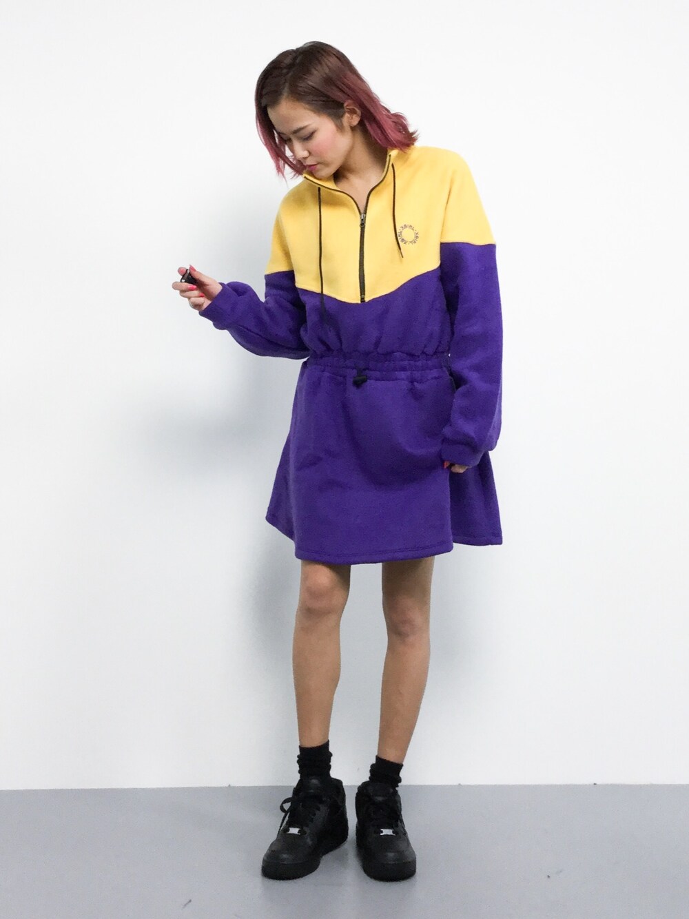X-girl HALF ZIP SWEAT DRESS - メルカリ