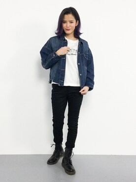 「FREE'S MART（フリーズマート）のアイテム（デニムジャケット）」を使った、NOZOMI🌹さん（レディース・158cm）の春コーディネート