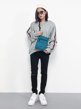 「one way（ワンウェイ）のアイテム（スウェット）」を使った、NOZOMI🌹さん（レディース・158cm）の春コーディネート