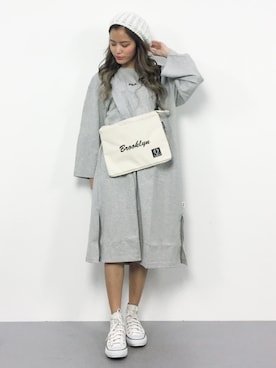 「FILA（フィラ）のアイテム（ワンピース/ドレス）」を使った、NOZOMI🌹さん（レディース・158cm）の春コーディネート