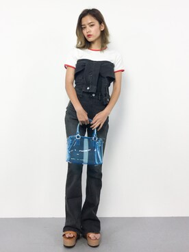 「EVRIS（エヴリス）のアイテム（つなぎ/オールインワン）」を使った、NOZOMI🌹さん（レディース・158cm）の春コーディネート