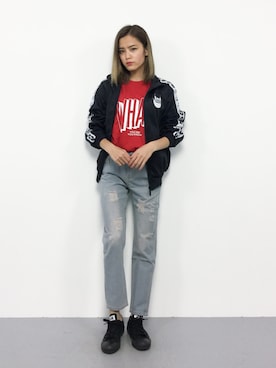 「PUNYUS（プニュズ）のアイテム（その他アウター）」を使った、NOZOMI🌹さん（レディース・158cm）の夏コーディネート